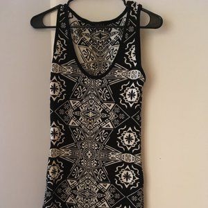 Black and White Fitted Design Dress